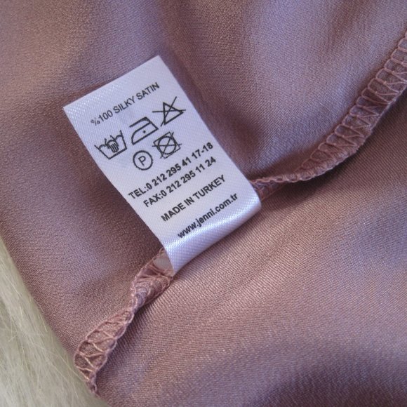 Mauve Silky Satin Sleepwear, Women Lingerie Long Slip Dress Negligee Nightgown M - Picture 9 of 10